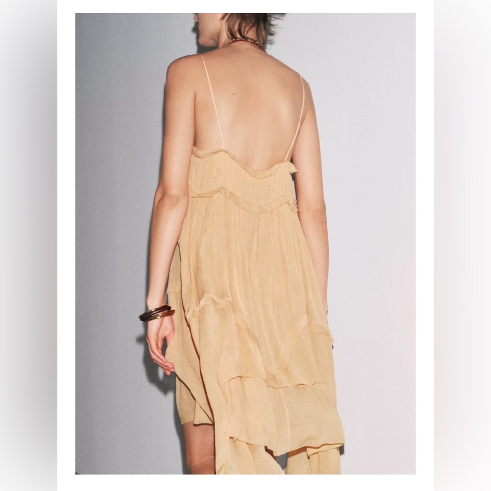 🔥NWT. ZW Collection Asymmetrical Ruffled Dress. Size M - Picture 3 of 16